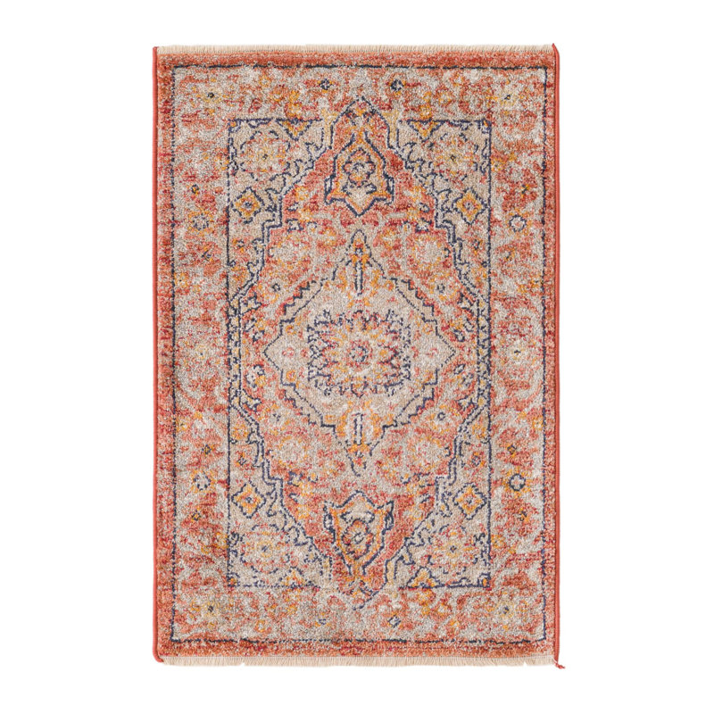 Alkire Oriental Area Rug, Rectangle 2' x 3', Brick Red