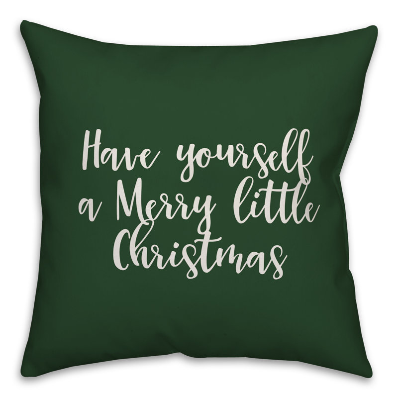  Coussin «Have Yourself a Merry Little Christmas», Vert foncé, Coussin décoratif