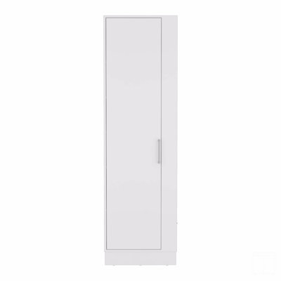 Storage Cabinet 72"H, Six Internal Shelves, One Door, Three Broom Hangers