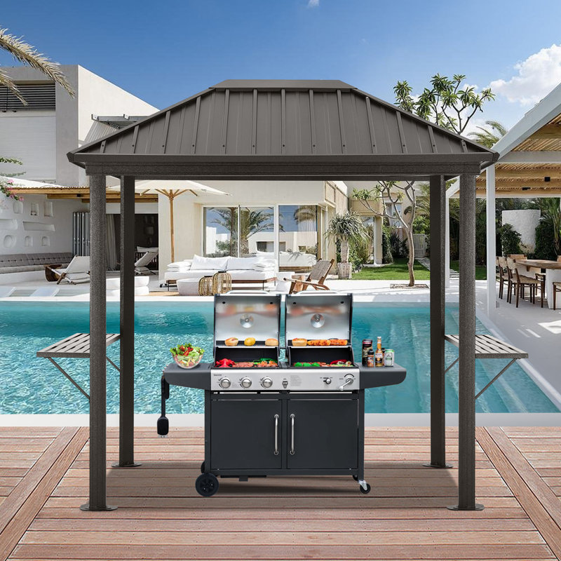 8 Ft. W x 6 Ft. D Aluminum Grill Gazebo