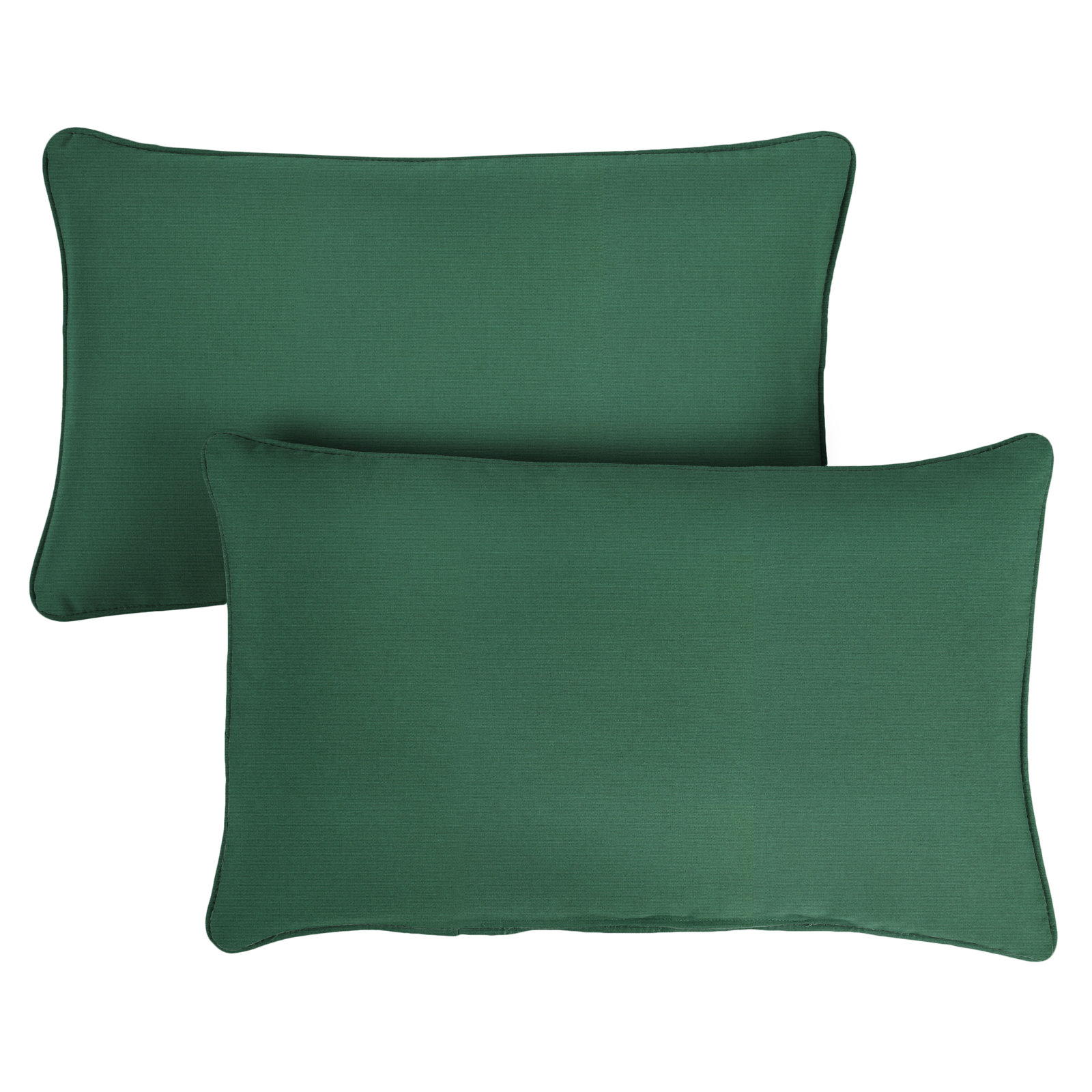 Ashish Sunbrella® Throw Pillow, Rectangle 16" H x 26" W, Sunbrella - Canvas Forest Green