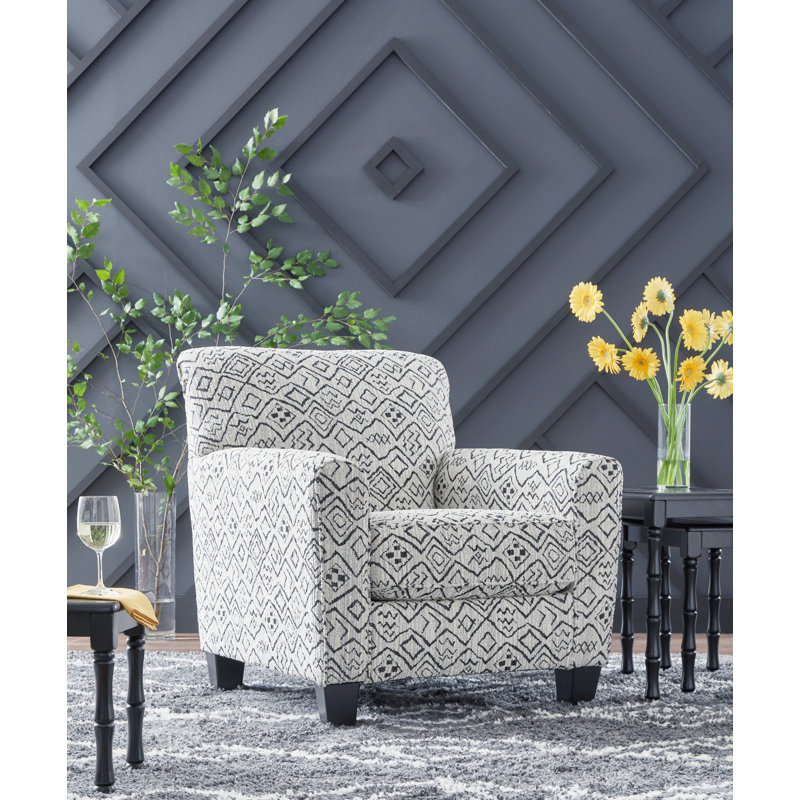 Chaise d'appoint Ridhi, Mélange de polyester noir / crème