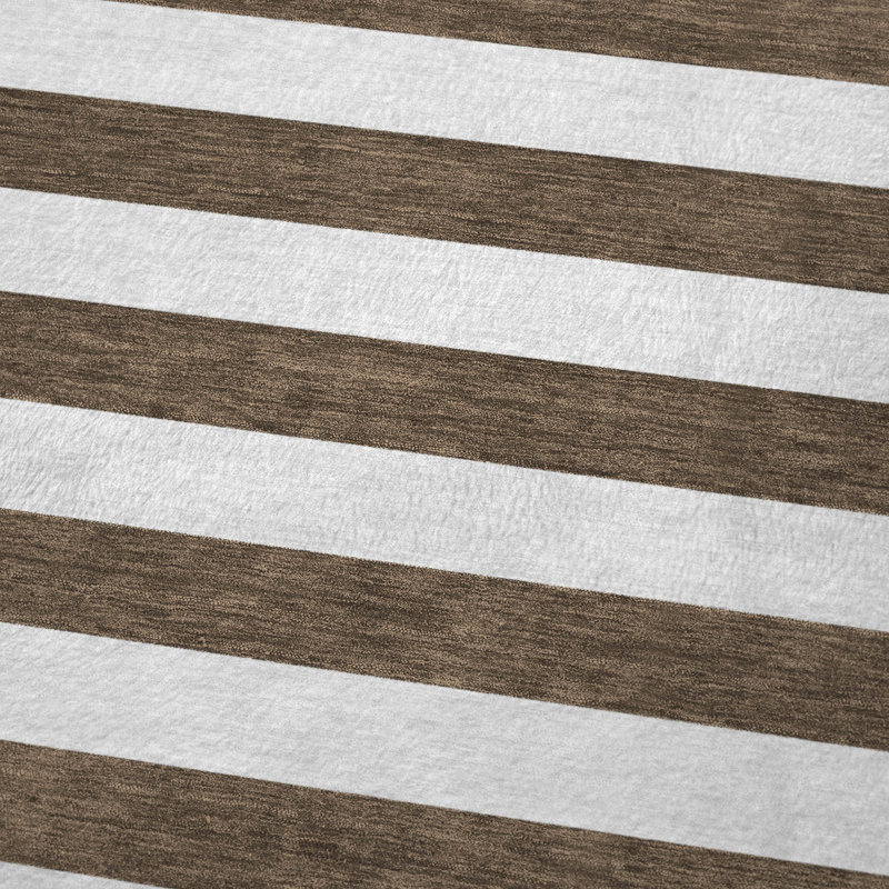 Addison Machine Washable Sherpa Throw Blanket, Chocolate Striped