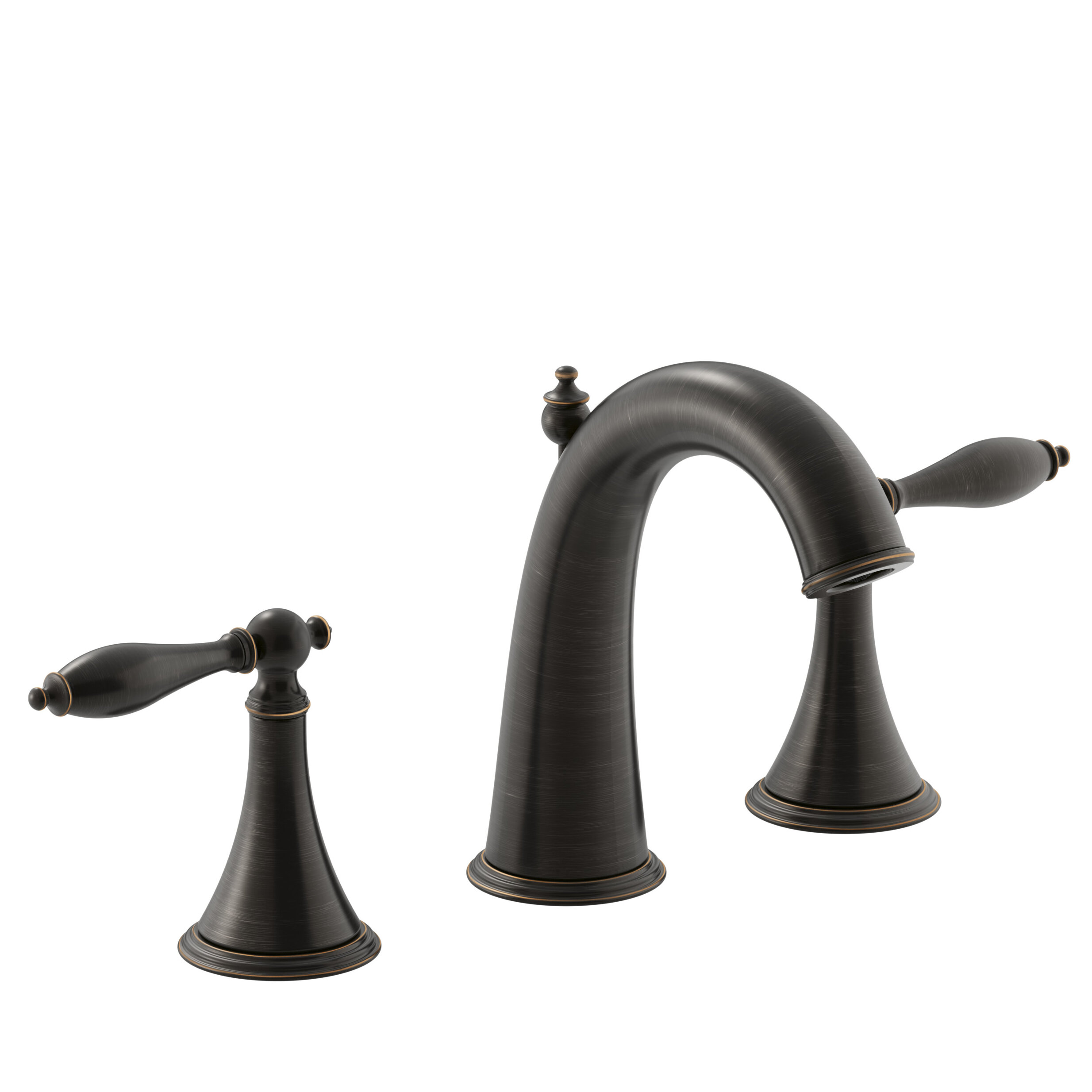 K-310-4m-cp,bn,sn Kohler Finial® Widespread Bathroom Faucet With Drain 