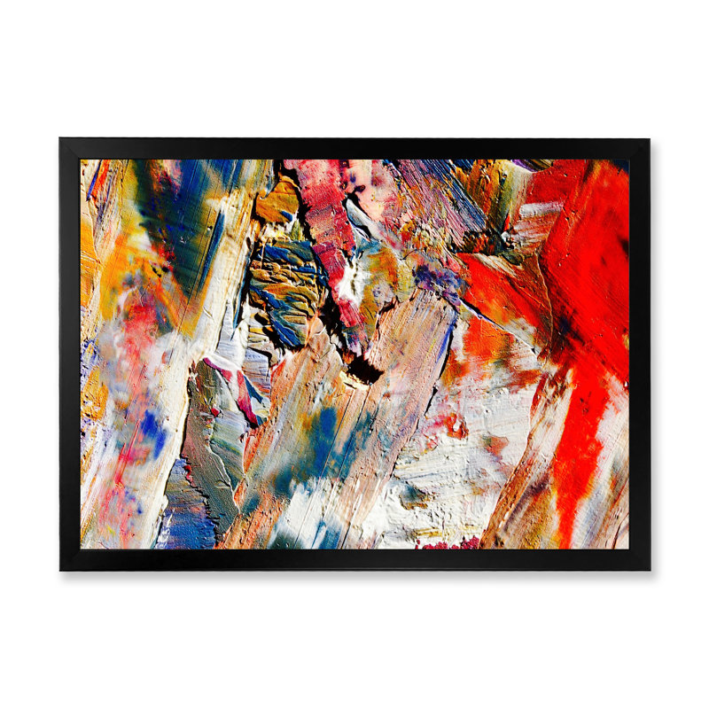 «Colorful Abstract Strokes», reproduction d'art sur toile flottante, Cadre noir, H 24 po x l 36 po x P 1 po