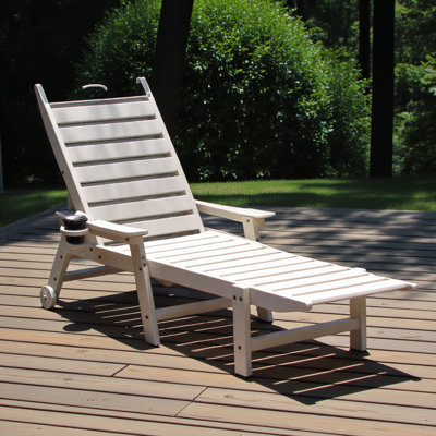 Méridienne Hdpe pour l'extérieur, chaises longues pour piscine avec dossier réglable à 4 positions, supporte jusqu'à 360 lb pour la terrasse au bord de la piscine (blanc)