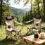 Lot de 2 chaises de camping pliantes pour l'extérieur avec poches latérales et porte-gobelet