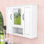 Armoire de salle de bain élégante avec grand rangement, tablettes réglables et espace de rangement ouvert-76069095