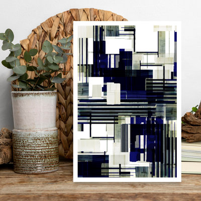 «Cybernetic Blueprint 1 Abstract Contemporary Geometric Architecture», art mural