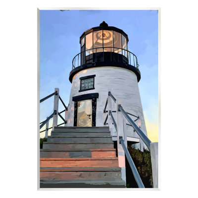 «Coastal Lighthouse Beacon» par Emily Kalina - impression sans cadre sur panneau de fibres à densité moyenne