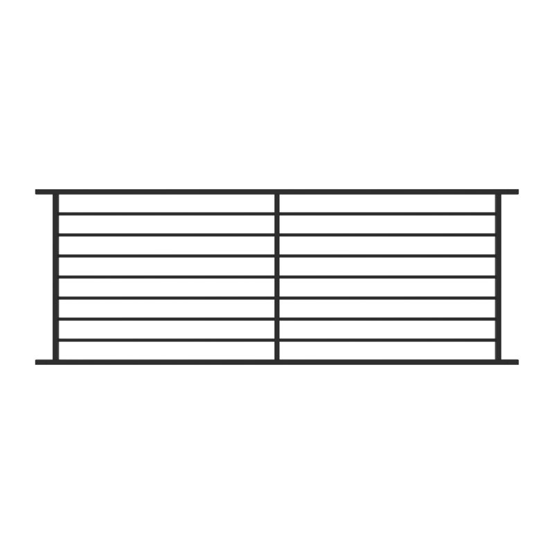 Panneau de niveau de garde-corps en acier Fe26 Axis, H 34 po x l 96 po