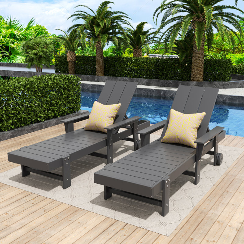 Joubert Outdoor Chaise Lounge Set, Gray