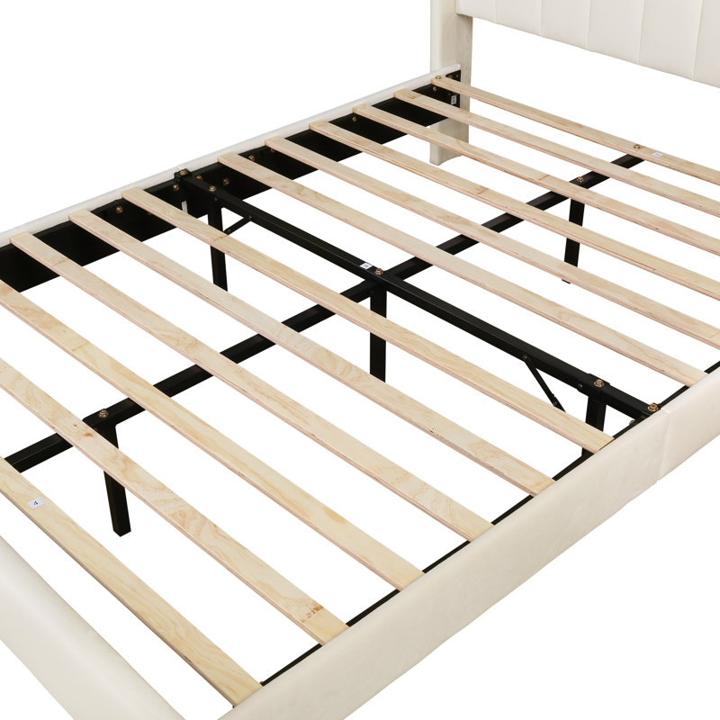 Eriksay Low Profile Upholstered Platform Bed with Winback Headboard