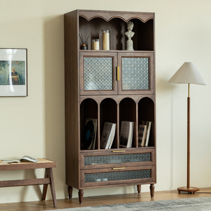 American Retro Solid Wood Display Cabinet