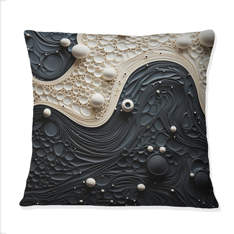 Coussin bleu et blanc Tranquil Waters II - Abstract Botanicals