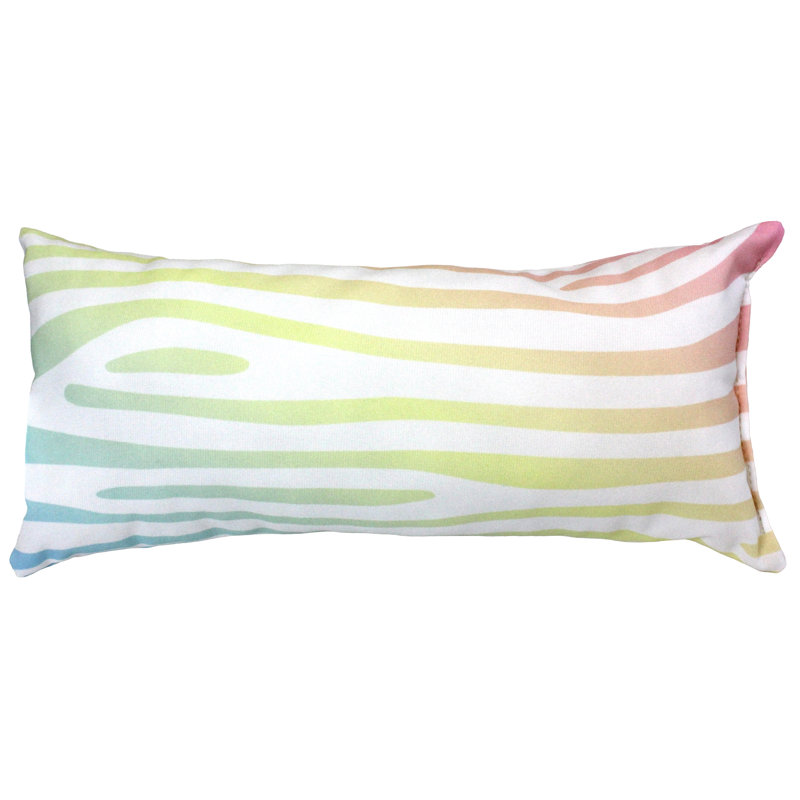 Animal Print Reversible Throw Pillow, Pastel Gradient/White