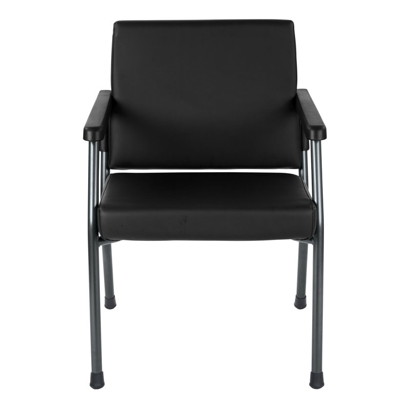 Chaise de salle d'attente en vinyle l 24,75 po Pavi, Noir