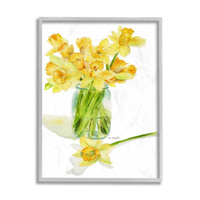 Bouquet de jonquilles en pot de conserve par Melissa Hyatt LLC - Impression sur toile