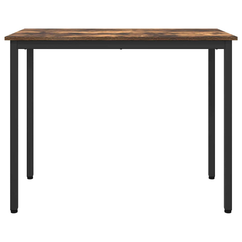 Rectangular Dining Table with Steel Base, Smoked Oak