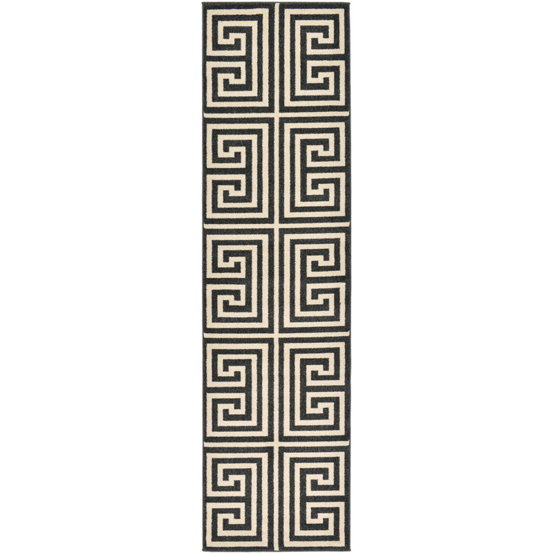Barreto Performance Black/Beige Rug, Runner 2'7" x 10'