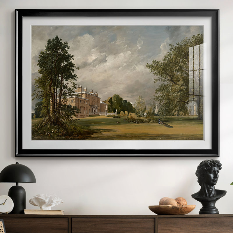 Malvern Hall, Warwickshire - John Constable - Toile tendue avec châssis, 1809, 30 x 5 x 42,5, Impression encadrée, Noir