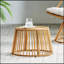 Table d'appoint en osier ELAINE, durable et élégante pour les espaces extérieurs, parfaite pour un décor bohème et une utilisation polyvalente.