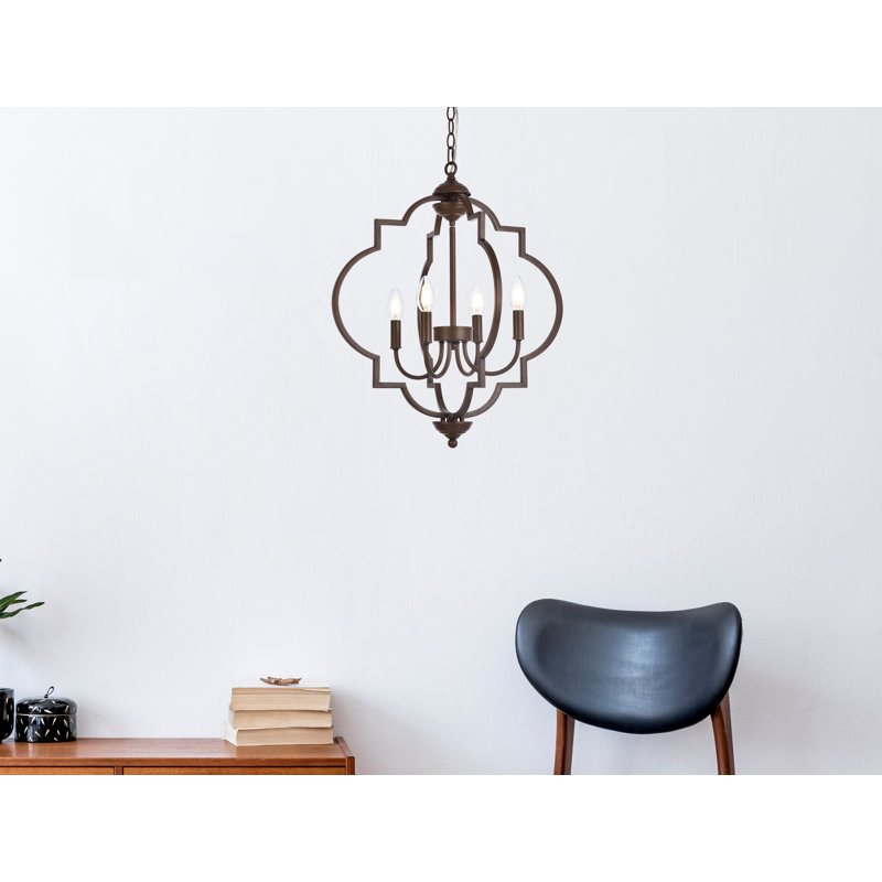 Lustre géométrique à intensité variable 4 lumières Guarino, H 87 po x l 20 po x P 20 po, Chêne patiné