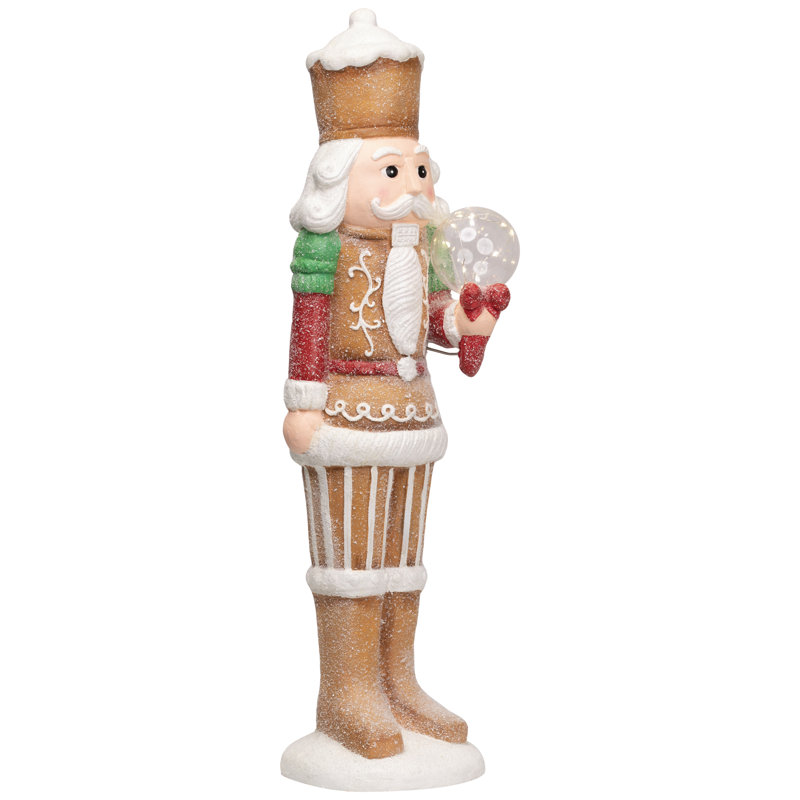 LED Lighted Glitter Christmas Nutcracker - 27", Brown/White