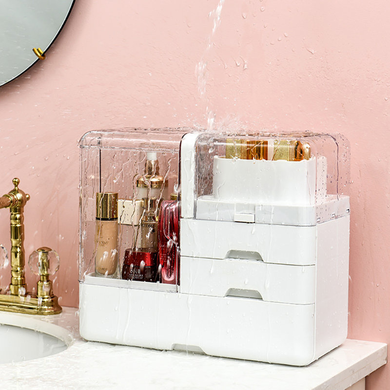 Baeley Plastic Makeup Organiser, White