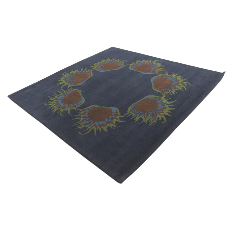 Tapis carré bleu marine Orlando