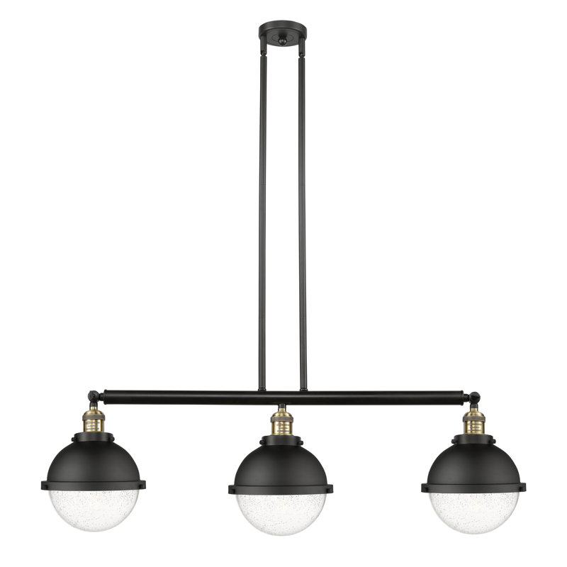 Amylah 3 - Light Kitchen Island Pendant, Seedy, No Bulb Included, Black Antique Brass