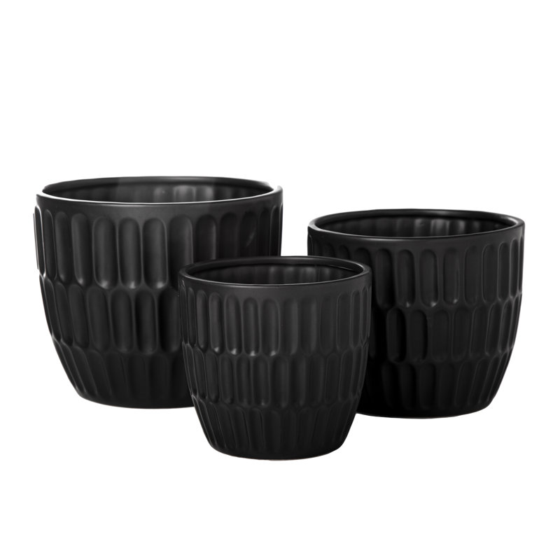 Peepo Ceramic Pot Planter, Black