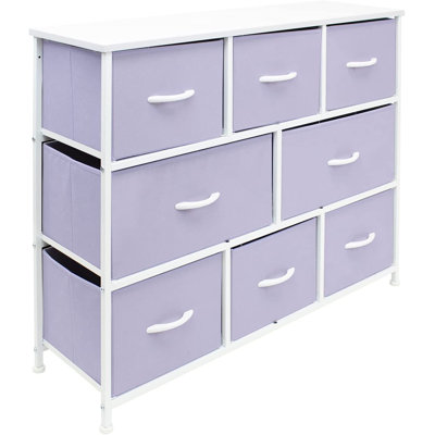 Sorbus Dresser - Furniture Storage Chest For Kids Clothing Organization, Large Organizer For Playroom, Nurseries, Bedroom, 8 Fabric Drawers (Pink)