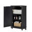 Armoire de rangement de coin triangulaire avec tablettes réglables pour la salle de bain et plusieurs pièces, style moderne et fabrication en panneau de fibres à densité moyenne robuste-2107944556