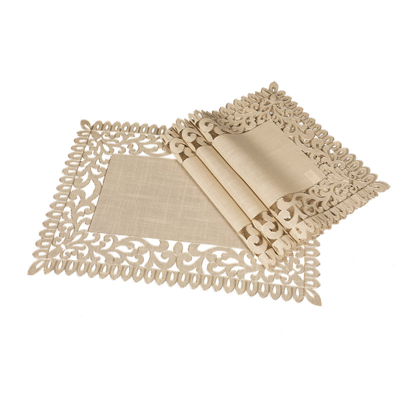 Burnard Polyester Embroidered Rectangle Placemat