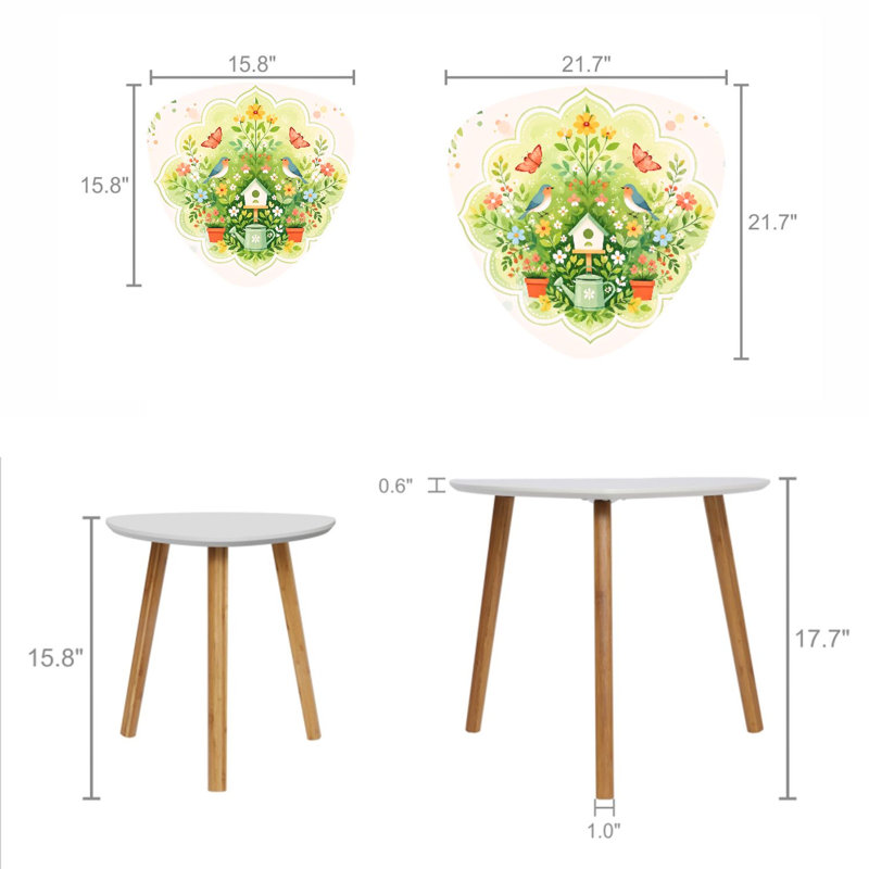 Ensemble de 2 tables basses gigognes Triangle