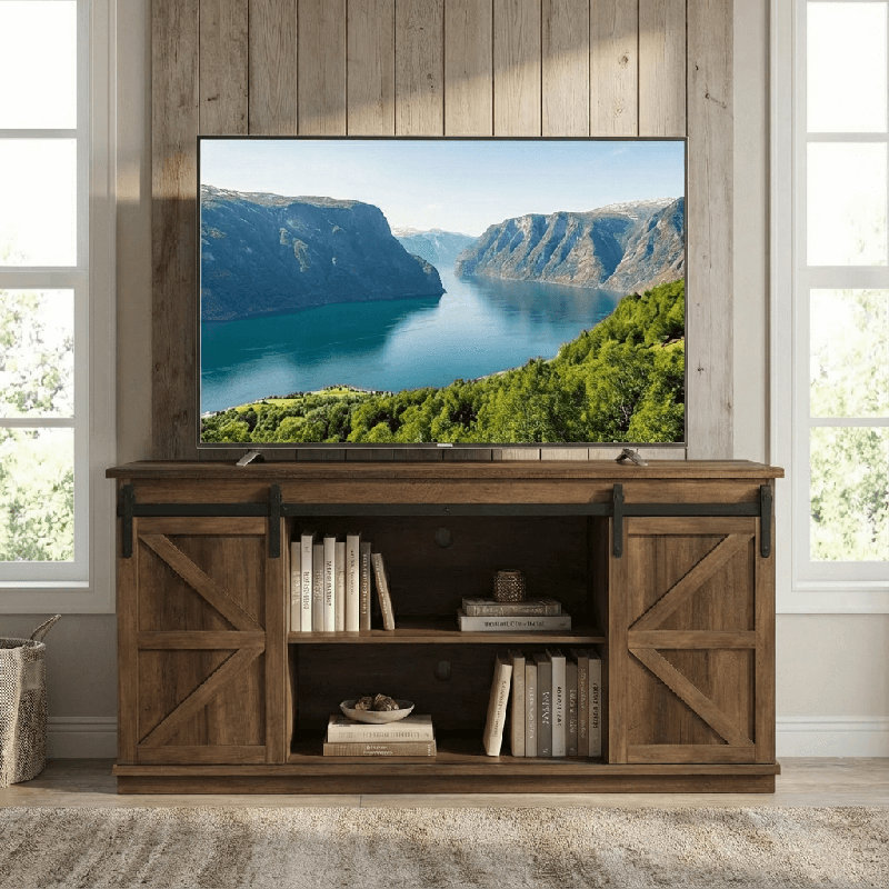 Meuble télé pour téléviseur de 65 po ou moins Taft Avenue, Chêne rustique