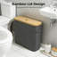 Panier de rangement pour papier hygiénique de salle de bain avec couvercle, organisateur autoportant avec cadre en bambou, bac en tissu pour le rangement et l'organisation de la salle de bain