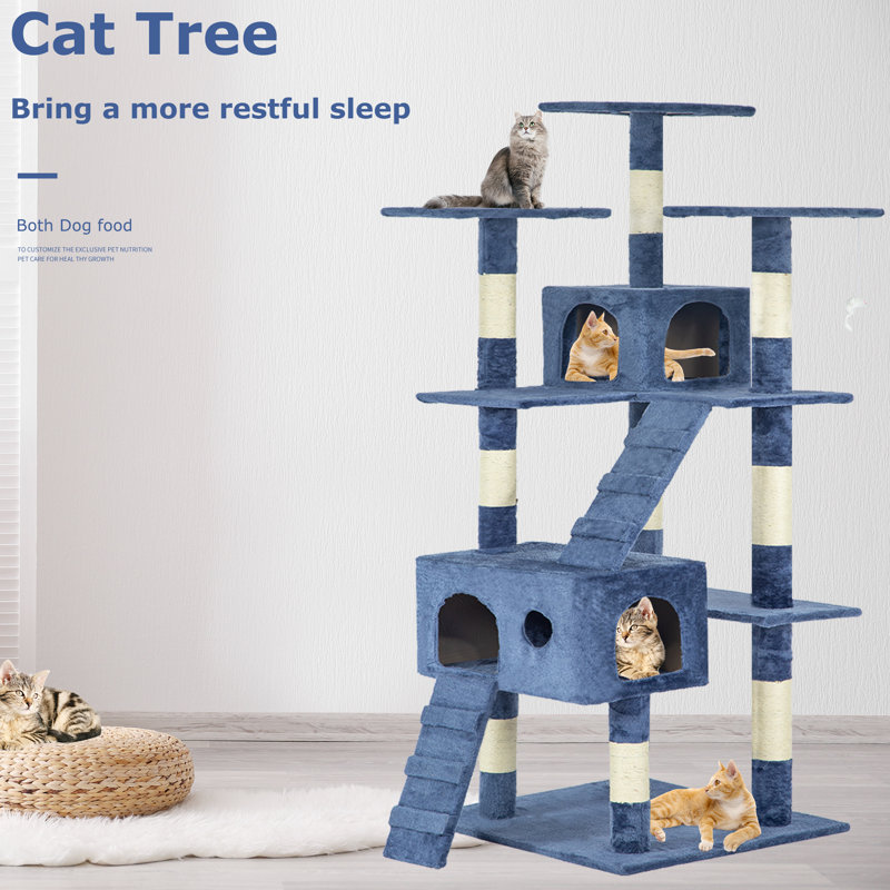 Fryar 72'' H Cat Tree, Navy Blue