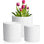 Ensemble de pots à fleurs cylindriques en plastique de 3 (8, 7 et 6 pouces) - blanc avec taches noires