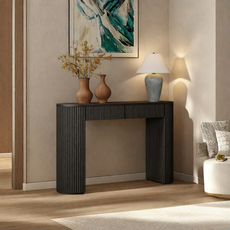 Console Retro Minimalist, Noir, H 29,92 po x l 47,24 po x P 11,81 po