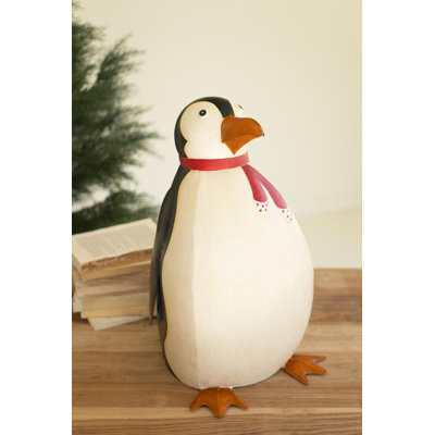 Pingouin en métal peint
