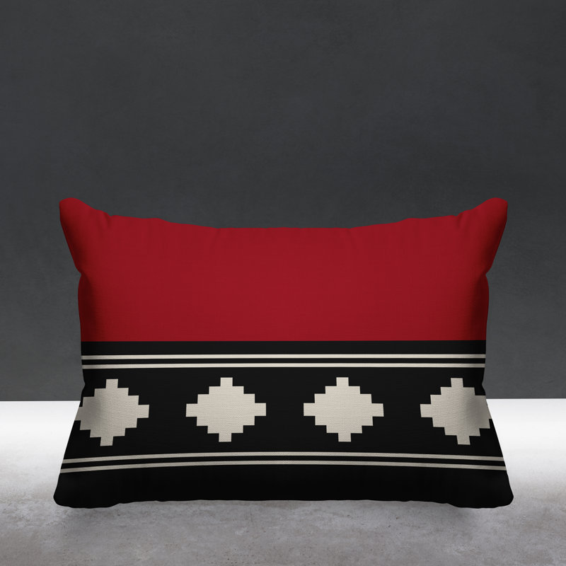 Coussin intérieur / extérieur Ector Southwestern, Rouge
