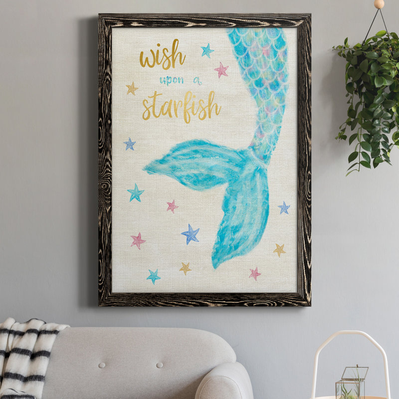 «Mermaid Wish», reproduction sur toile encadrée, Noir, H 20 po x l 17 po x P 1,5 po