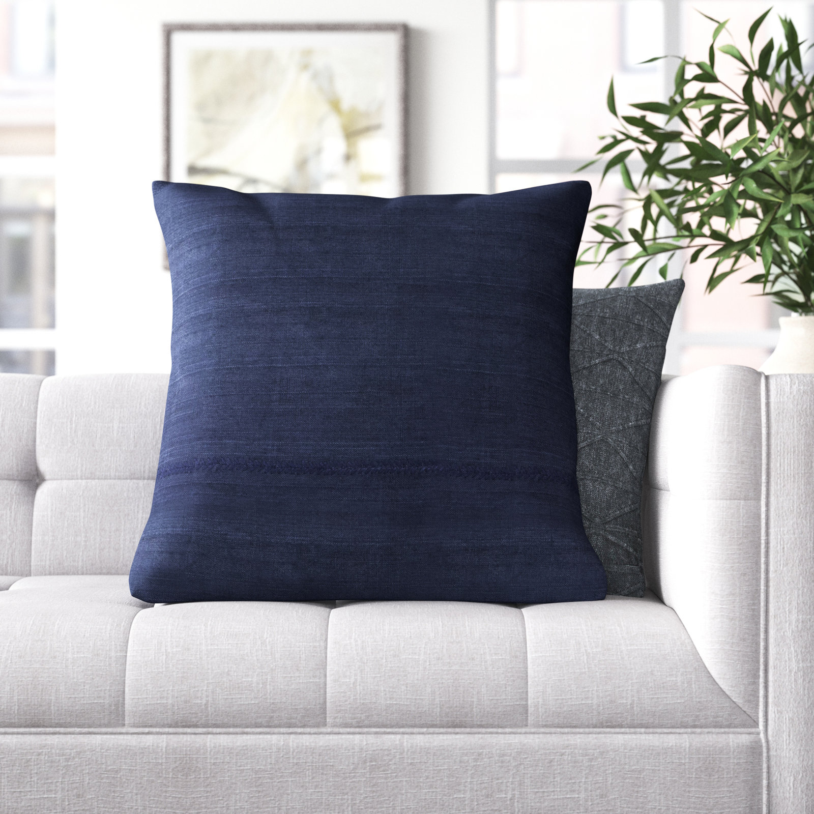Griffin Throw Pillow, Dark Blue, Down
