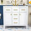 Ensemble de meuble-lavabo autoportant avec lavabo en céramique et armoire de rangement 36 po Liburd-445518189