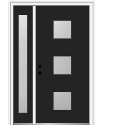 Porte d'entrée en acier pré-installée en verre Spotlight