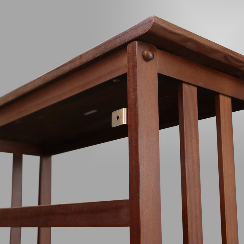 Bibliothèque en bois massif Tou, Noyer, (4 tablettes) H 61 po x l 30 po x P 12 po
