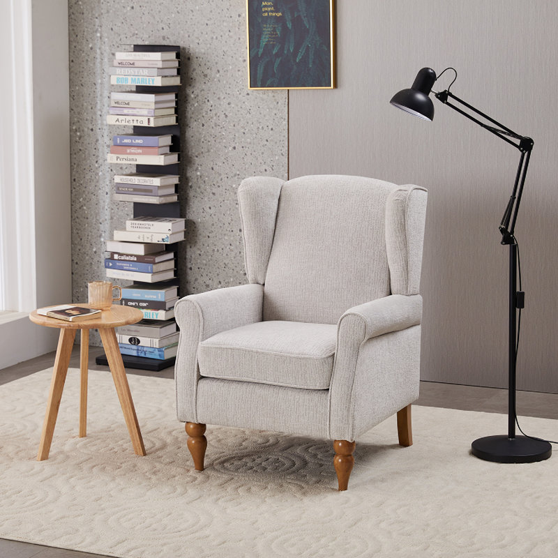 Fauteuil d'appoint à dossier haut, Beige