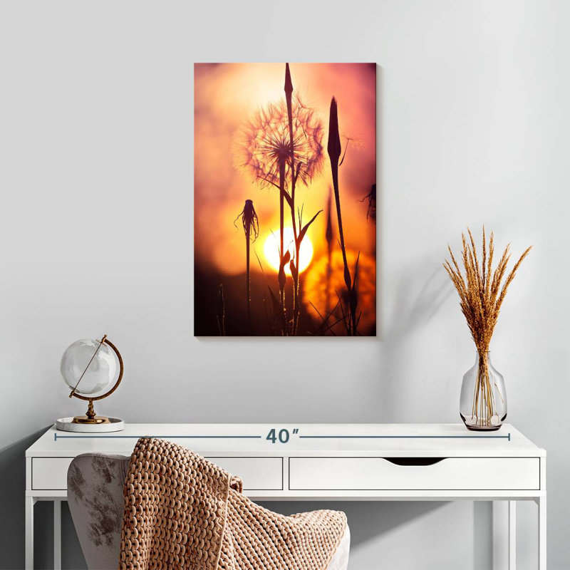 Pissenlits Harnek au coucher du soleil, H 24 po x l 16 po